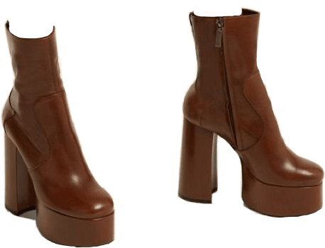 Brown Platform Ankle-Boots