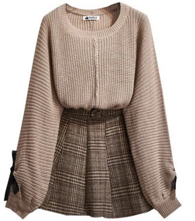 brown top and skirt