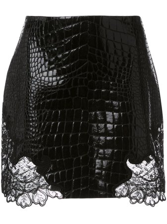 Versace crocodile-effect mini skirt