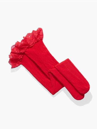 Leg Candy Thigh High Stockings in Goji Berry Red | SAVAGE X FENTY