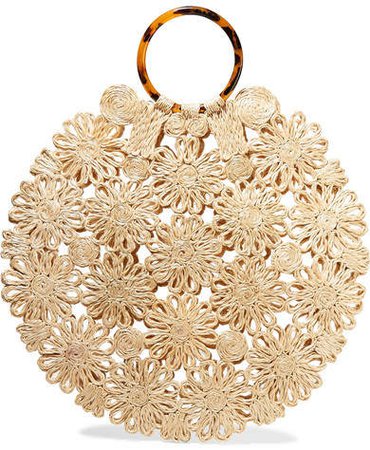 Net Sustain Hollie Resin And Crocheted Straw Tote - Beige