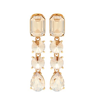 OSCAR DE LA RENTA, Crystal clip-on earrings