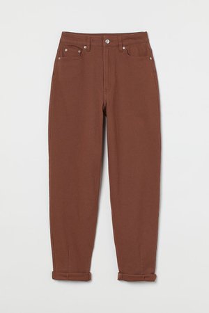 Mom Loose-fit Twill Pants - Brown - Ladies | H&M CA