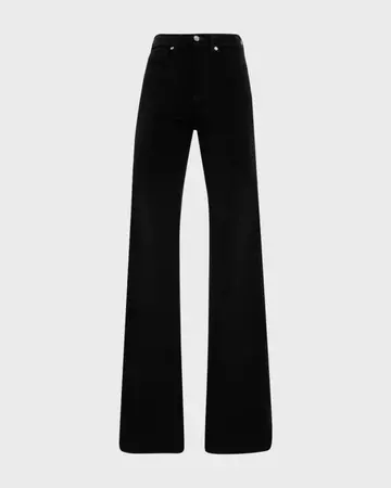 Veronica Beard Jeans Sheridan Velvet Bell Bottom Pants | Neiman Marcus