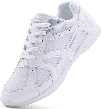Amazon.com | BAXINIER Youth Girls White Cheerleading Dancing Shoes Athletic Training Tennis Walking Breathable Competition Cheer Sneakers - White 1 Little Kid | Cheerleading