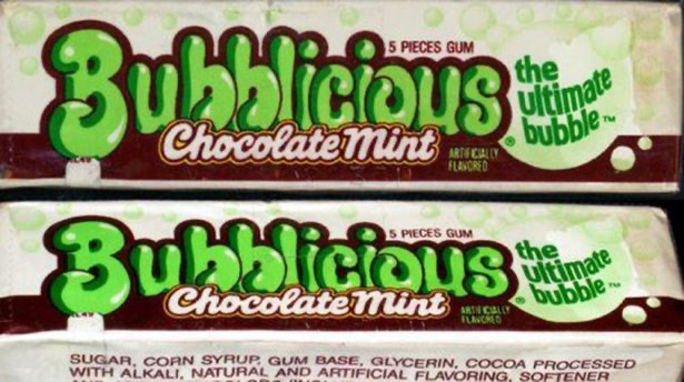 80’s/90’s bubblicious gum chocolate mint