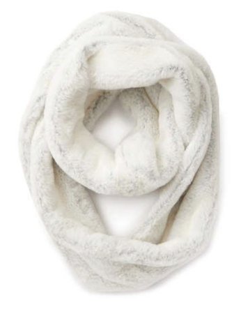 white faux fur infinity scarf