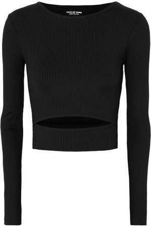 Year of Ours | Club cropped cutout ribbed stretch-jersey top | NET-A-PORTER.COM