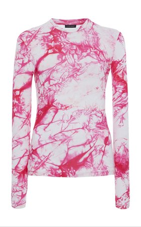 Versace Women's Pink Tie-dye Fitted Cady Top