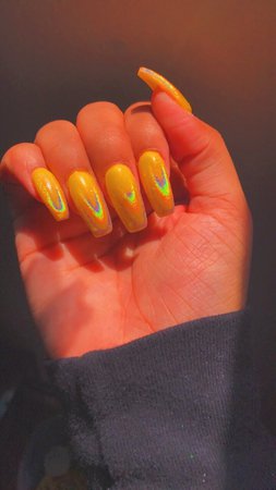 yellow acrylic nails - Google Search