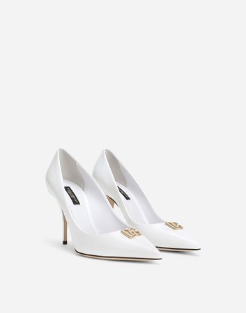 Women's Pumps in White | Patent leather pumps with DG logo | Dolce&Gabbana