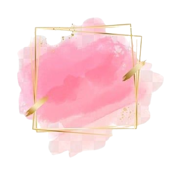 Pink Watercolor Gold Square Frame