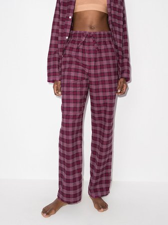 TEKLA flannel straight-leg pajama trousers - FARFETCH