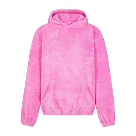 TERRY COVER UPS OVERSIZED HOODIE | NEON ORCHID