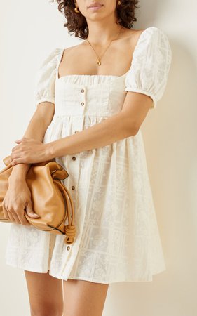 Diana Button-Detailed Cotton Mini Dress By Ciao Lucia | Moda Operandi