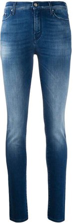 slim-fit stud detail denim jeans