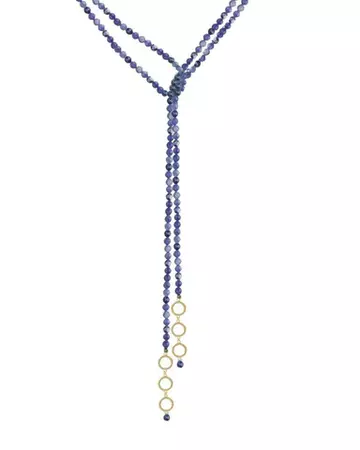 Jaimie Nicole | Sodalite Gold Circles Lariat Necklace – Online Jewelry Boutique