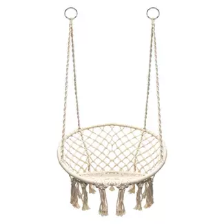 Hanging Rope Chair Off White - Sorbus : Target