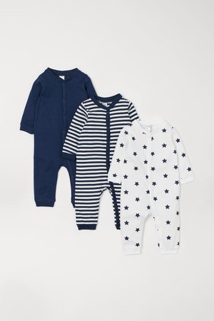 3-pack Cotton Pajamas - Dark blue/stars - Kids | H&M US
