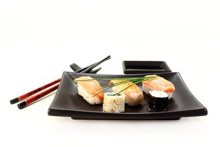 Variety Of Sushi With Parsley And Chives Stock Photo, Picture And Royalty Free Image. Image 12972615.