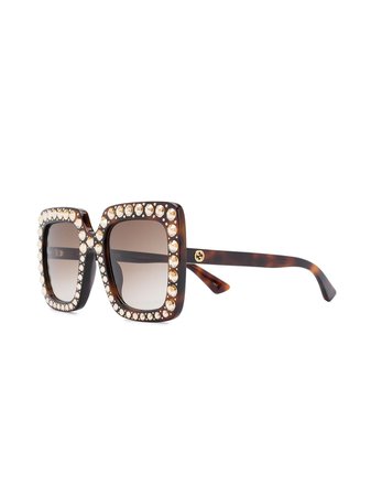 Gucci Eyewear crystal-embellished square-frame Sunglasses - Farfetch