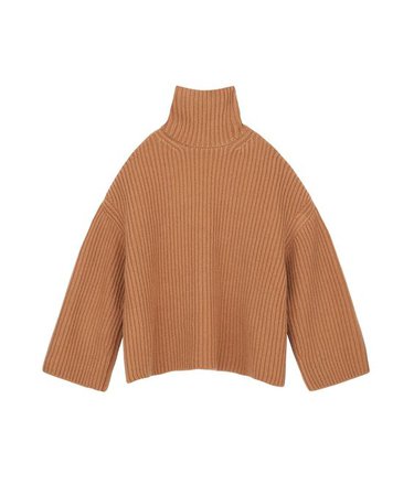 RAW - Chunky knit turtleneck sweater - Camel – Nanushka