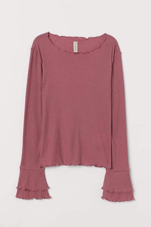 Ribbed Jersey Top - Pink
