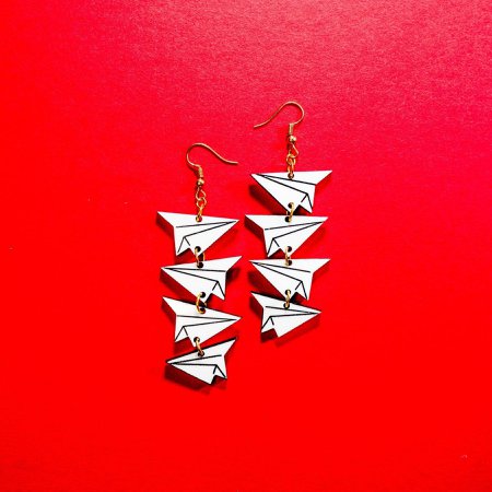 Paper-Airplane Earrings - “Catch Me if You Can”– Smells Like Crime