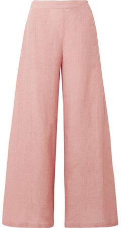 Linen Wide-leg Pants - Blush