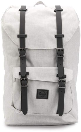 logo patch buckled backpack