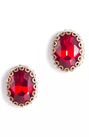 Deepa Gurnani Aria Oval Crystal Stud Earrings | Nordstrom