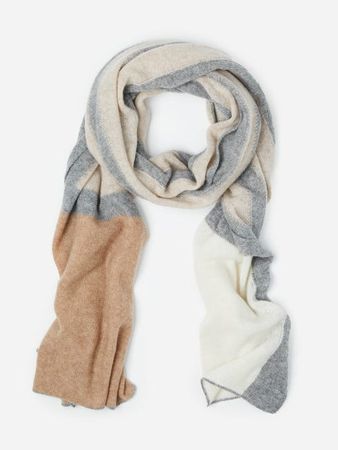 Toffee/Pewter/Off_White Color Block Jolene Cashmere Scarf | Women's Scarves | J.McLaughlin