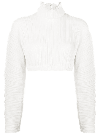 Dion Lee white pleated cocoon crop top