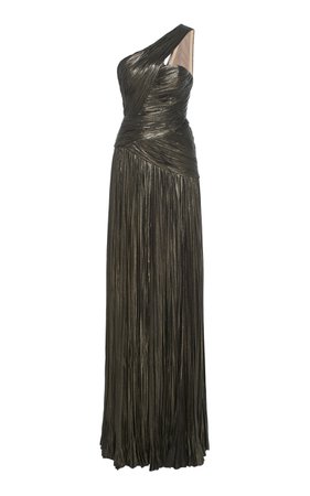 Pleated One-Shoulder Silk-Blend Gown by J. Mendel | Moda Operandi