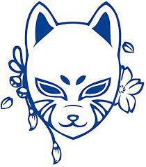 black and blue kitsune mask - Google Search