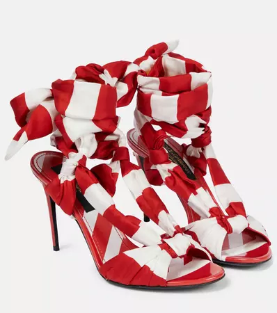 Portofino 105 Striped Sandals in Red - Dolce Gabbana | Mytheresa