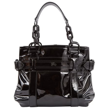 The link leather handbag Burberry Black in Leather - 6986984
