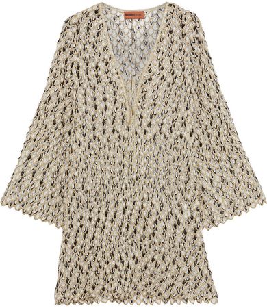 Missoni Mare Metallic Crochet-knit Mini Dress