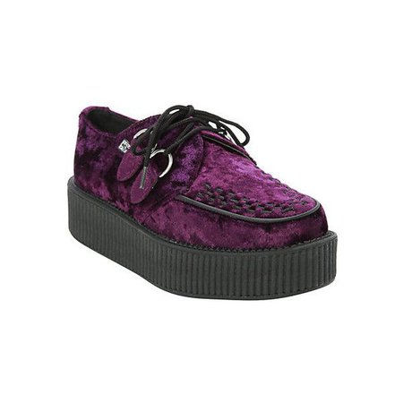 Dark Purple Velvet Creeper Shoes