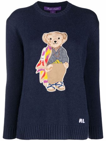 Ralph Lauren Collection Island Polo Bear Knitted Jumper - Farfetch