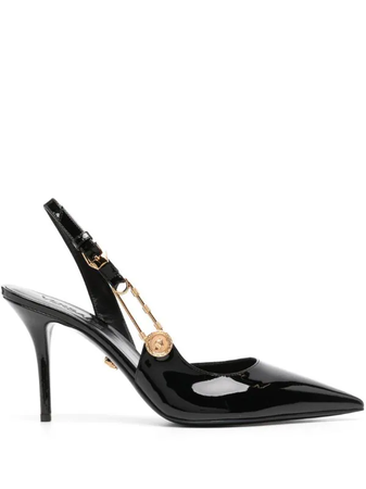 Versace Safety Pin 85mm slingback pumps 3.9” heels $695