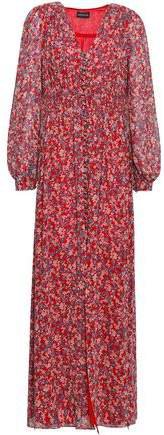 Pleated Floral-print Silk-georgette Maxi Dress