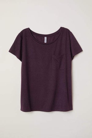 T-shirt with Chest Pocket - Purple