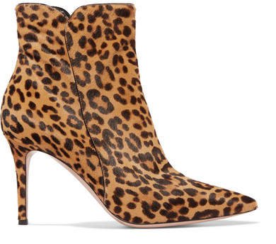 Levy 85 Leopard-print Calf Hair Ankle Boots - Leopard print