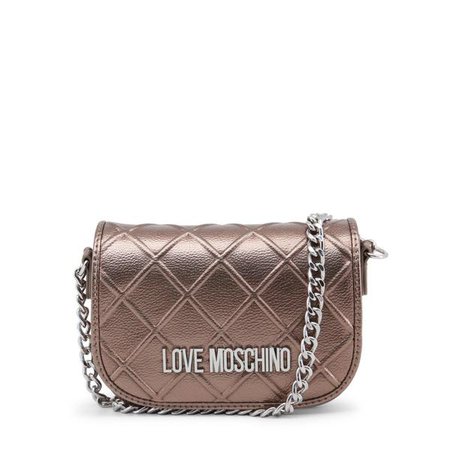 Fashiontage - Love Moschino Brown Synthetic Leather Clutch Bag - 850892062781