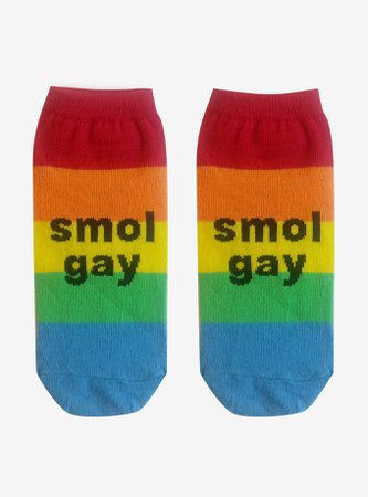 Smol Gay Rainbow No-Show Socks