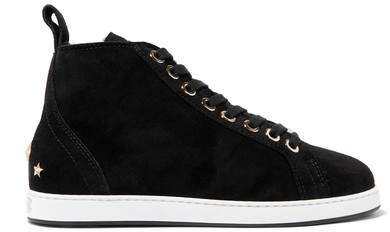 Kolt Embellished Shearling-lined Suede Sneakers - Black