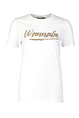 Wannabe Slogan T-Shirt | Boohoo white