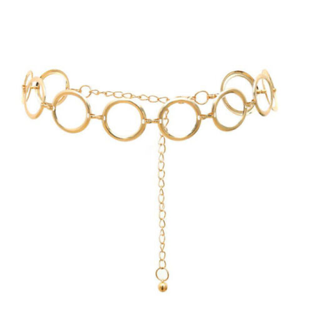 gold circle chain belt