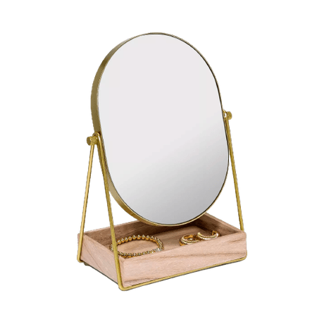 Vanity Mirror with Wood Tray - A New Day™ Light Brown